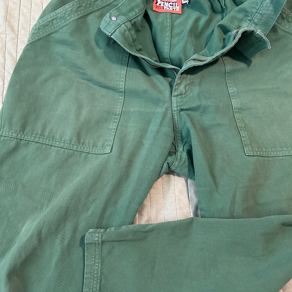 Big Bud press petite green pencil pants - Picture 3 of 5